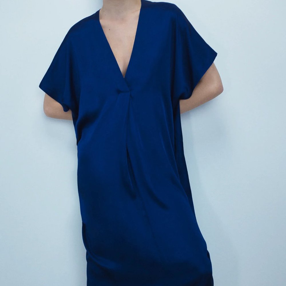 SATIN EFFECT TUNIC DRESS